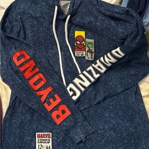 Marvel Comics Blue Hoodie with Red Lettering